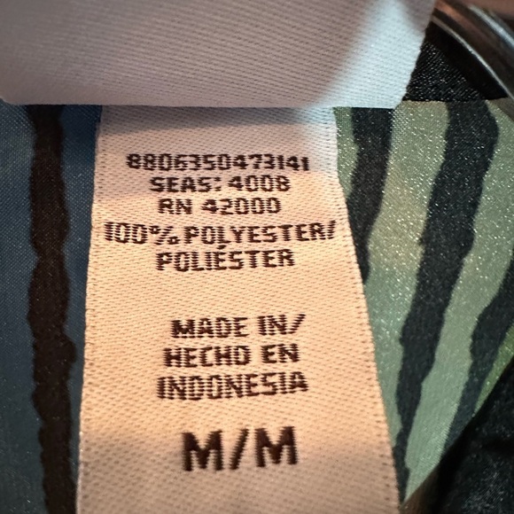 90's Jaclyn Smith Med Black, Blue & Green Striped Button Down Blouse - Picture 7 of 7